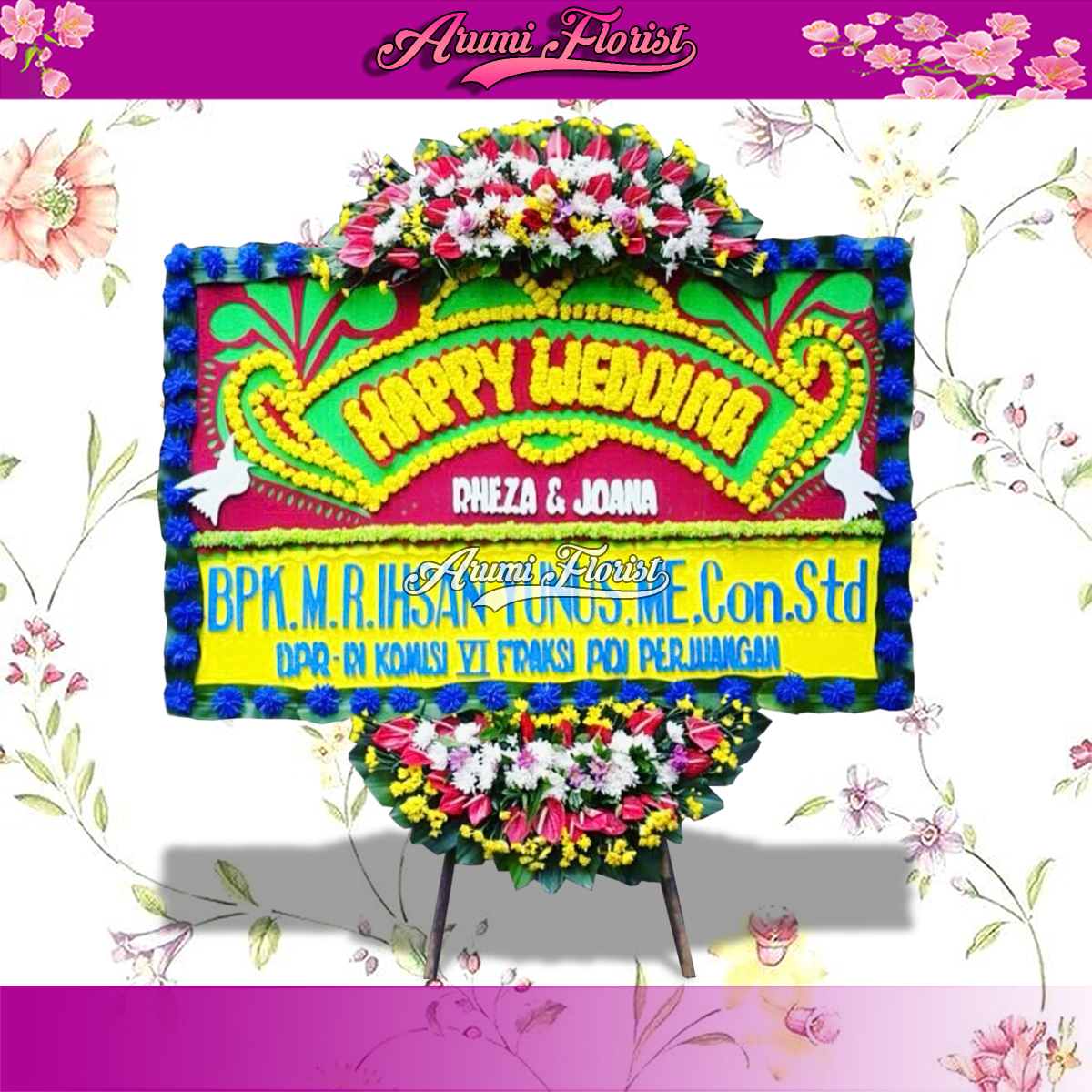 Bunga Papan Happy Wedding 10