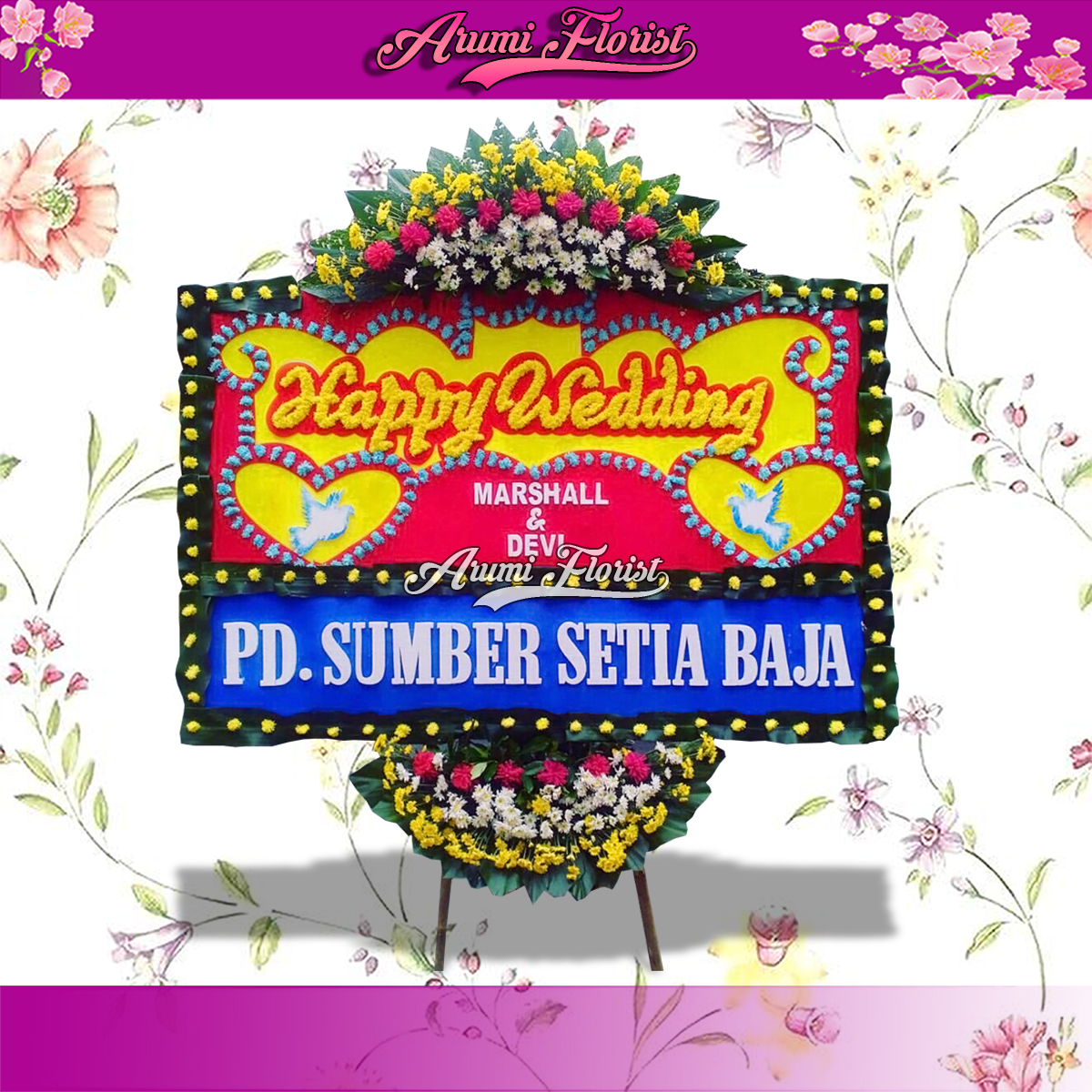 Bunga Papan Happy Wedding 16