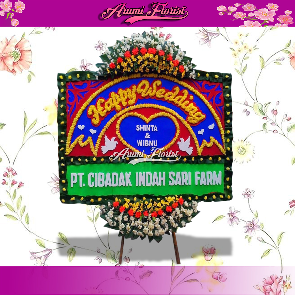 Bunga Papan Happy Wedding 18