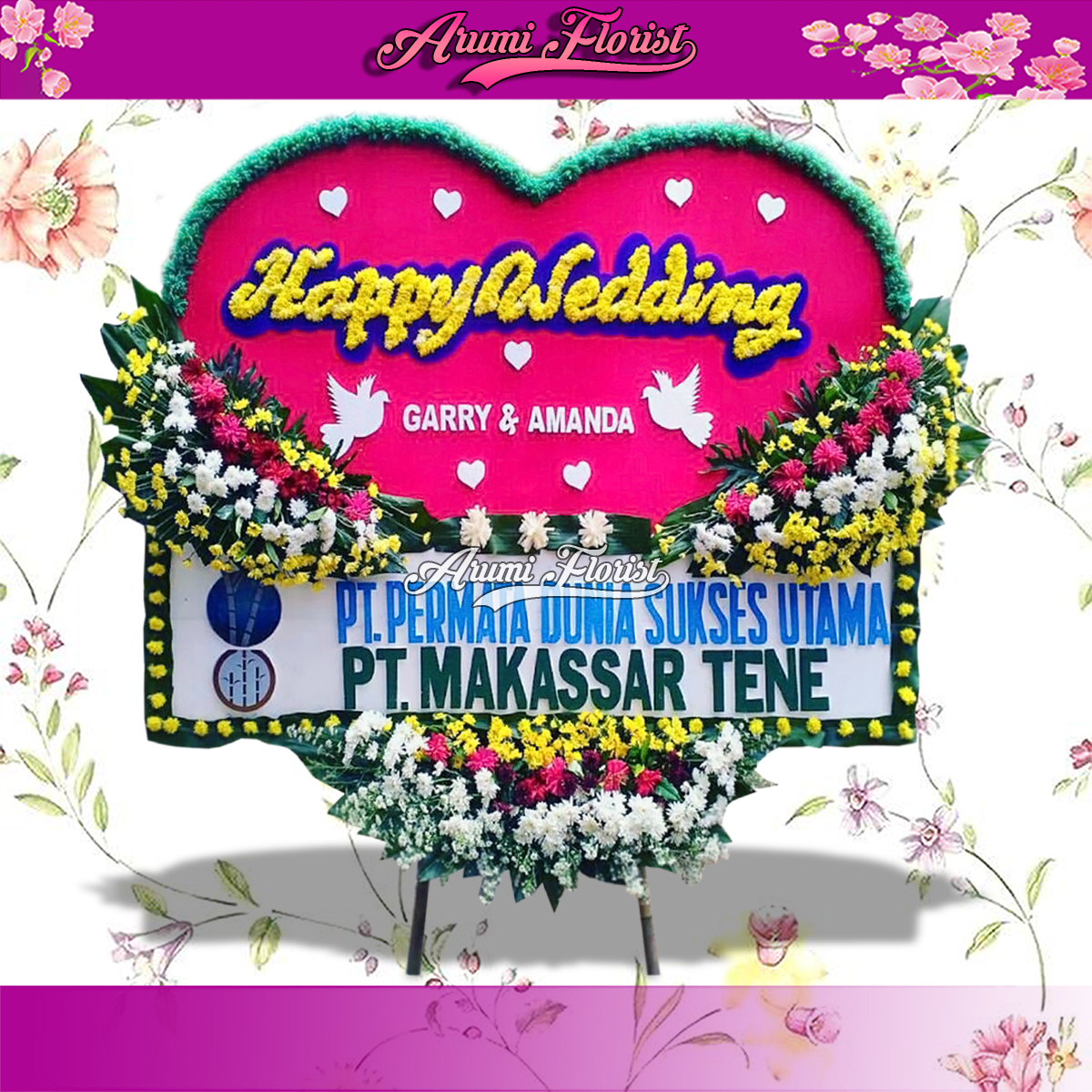 Bunga Papan Happy Wedding 19