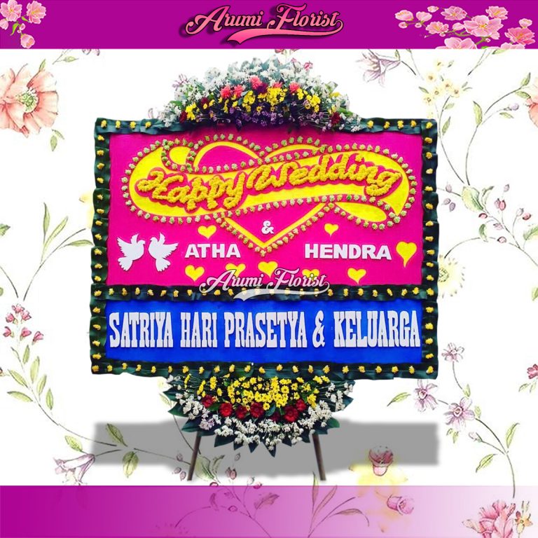 Bunga Papan Happy Wedding 21