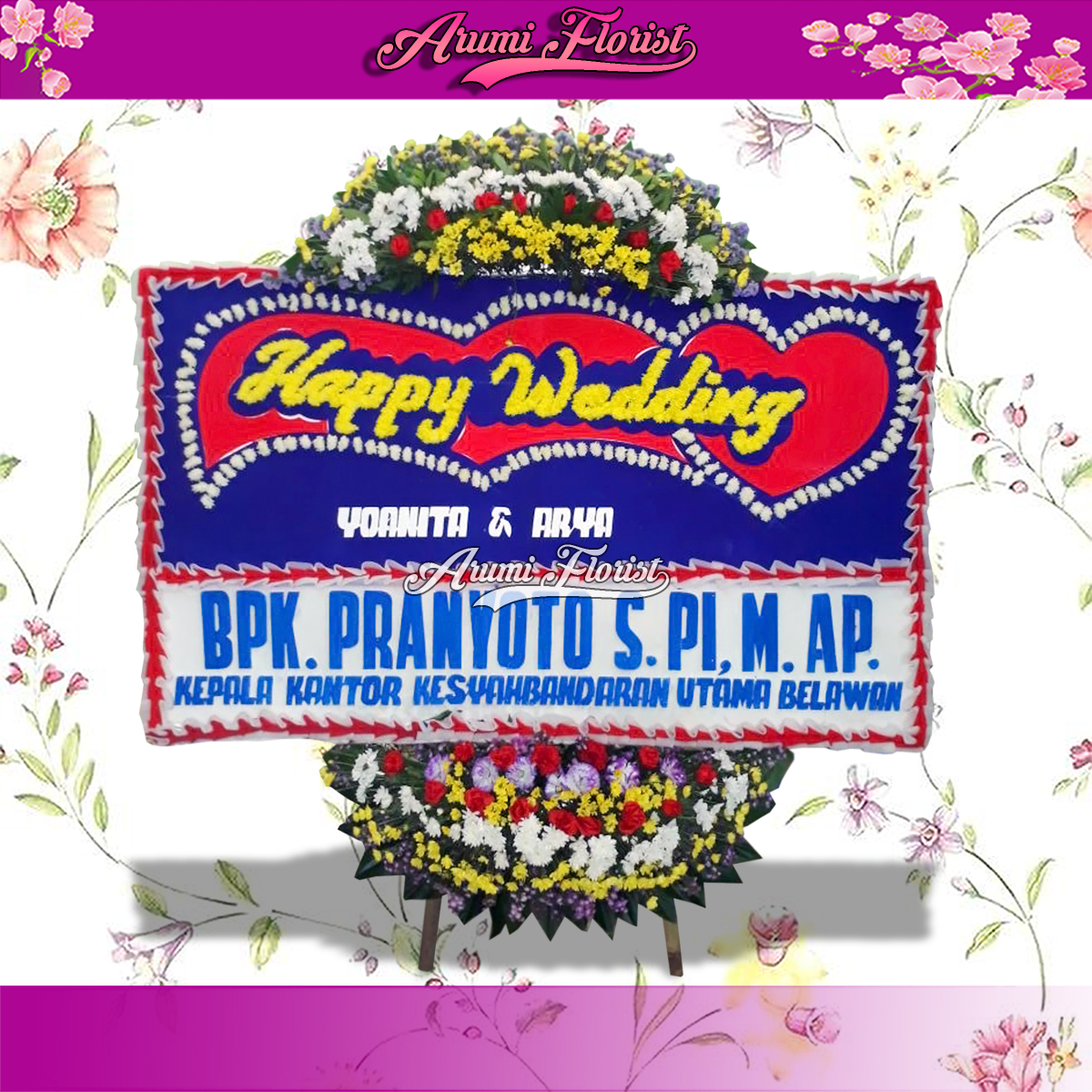Bunga Papan Happy Wedding 26