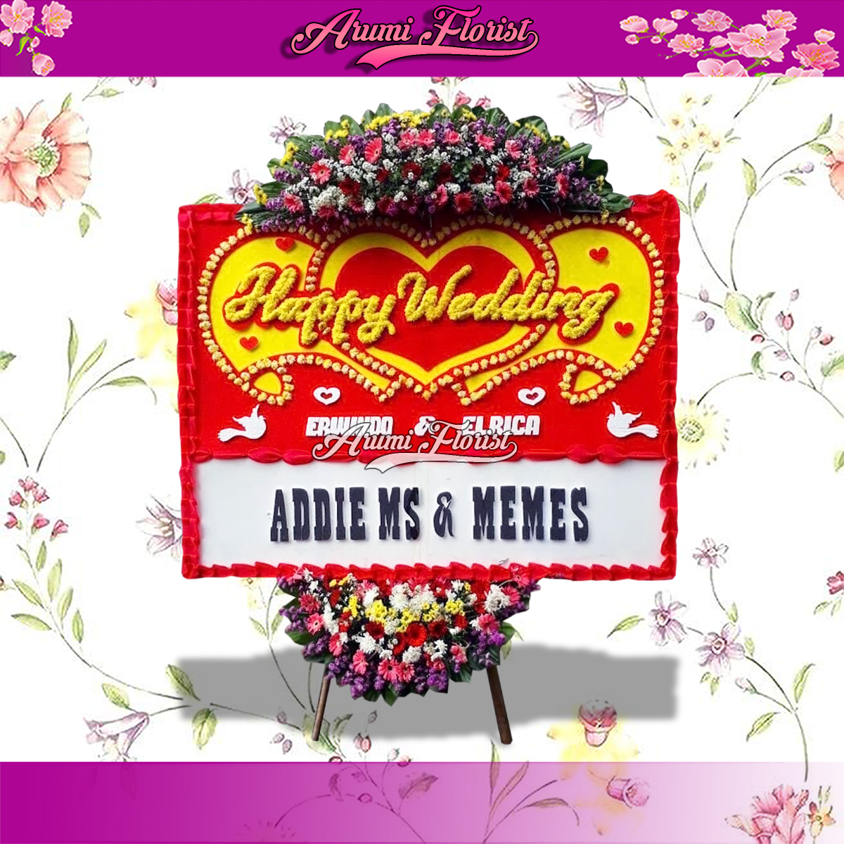 Bunga Papan Happy Wedding 27