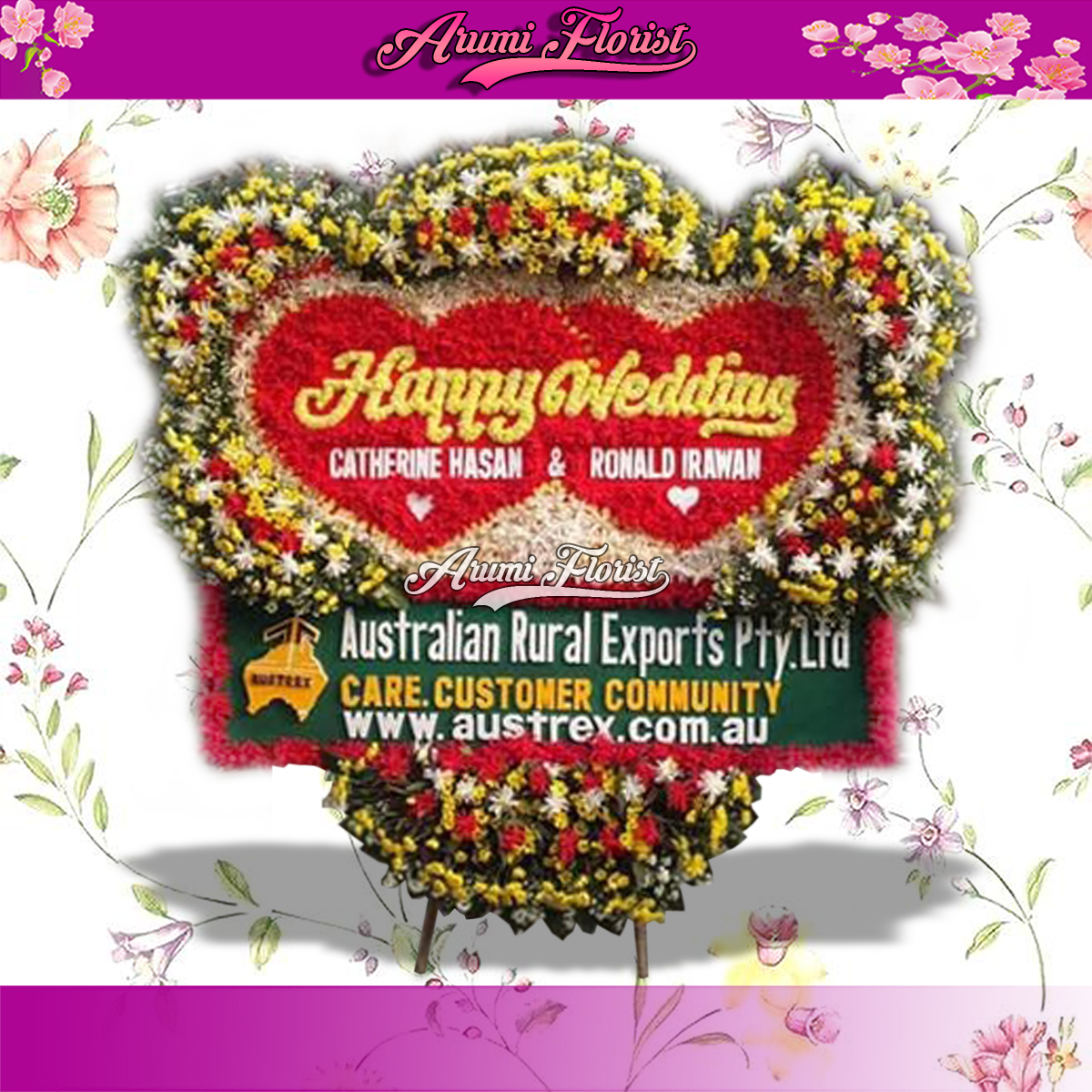 Bunga Papan Happy Wedding 03